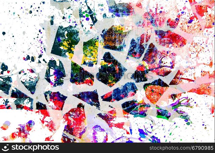 abstract rock texture background with multicolor graffiti