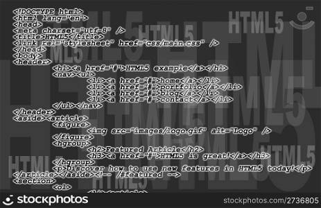 Abstract sample of HTML5 code listing