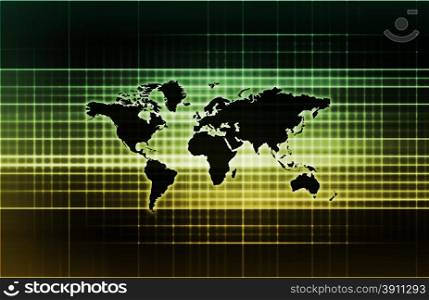 Abstract Science Concept Background with World Map . Abstract Science Concept