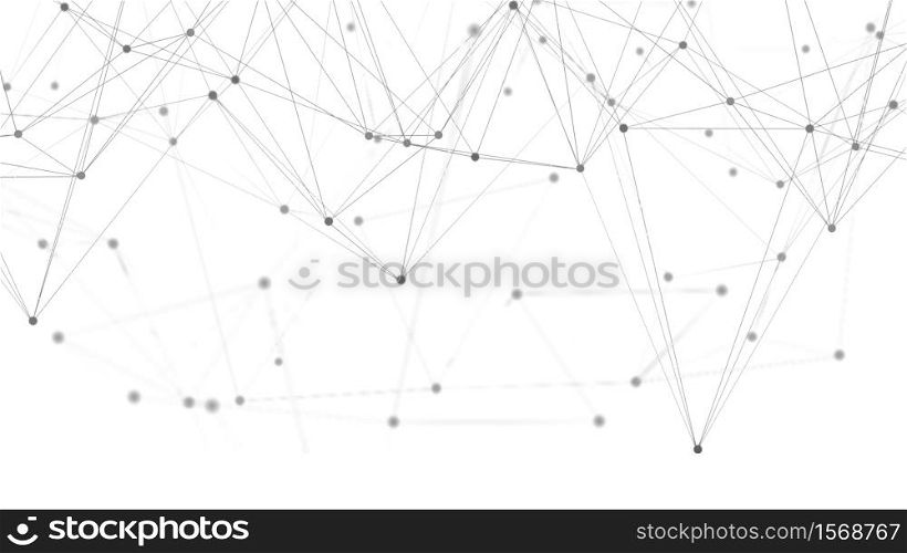 Abstract science digital connection background. polygonal with dots and lines. 3D render