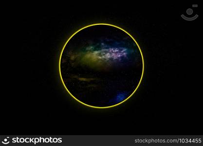 Abstract scientific background - full eclipse, black hole.
