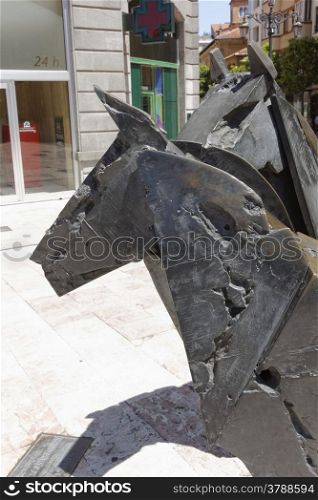 abstract sculpture of horses