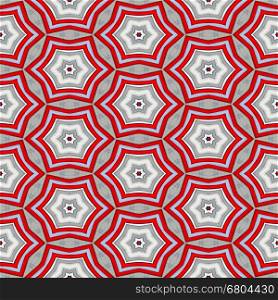 Abstract seamless red, gray and white background with star shapes.