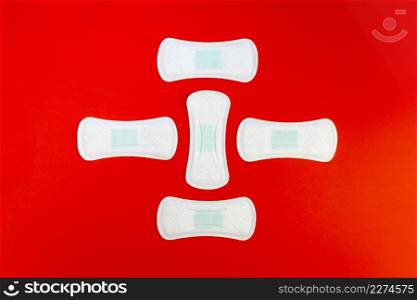 abstract shape made from sanitary napkins top view