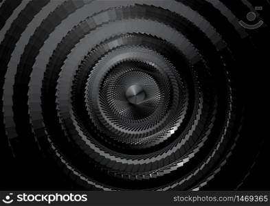 abstract silve background 3d illustration. Detail of Round Metal Machinery