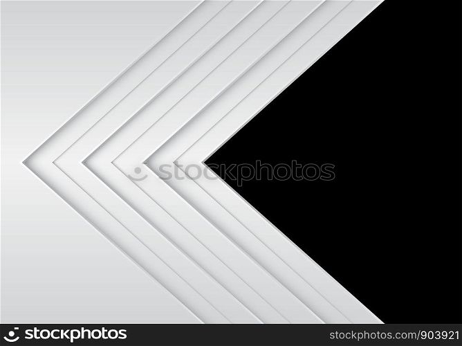 Abstract silver arrow direction overlap with black blank space design modern futuristic background vector illustration.