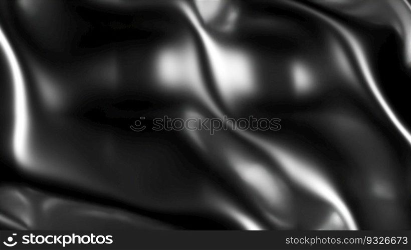 Abstract silver wave. Computer generated 3d render. Abstract silver wave