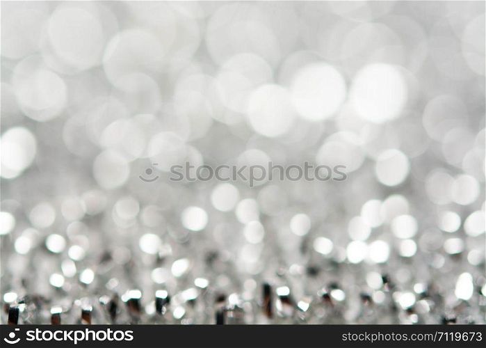 abstract silver white bokeh lights background