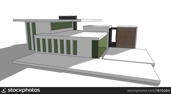 Abstract sketch, Architectural ,Construction ,Wireframe