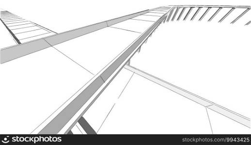 Abstract sketch, Architectural ,Construction ,Wireframe