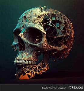 Abstract skull illustration. AI generated.