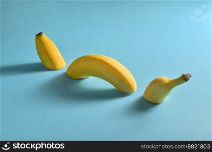Abstract Sliced Banana like an Marine Animal Isolated On Blue Background