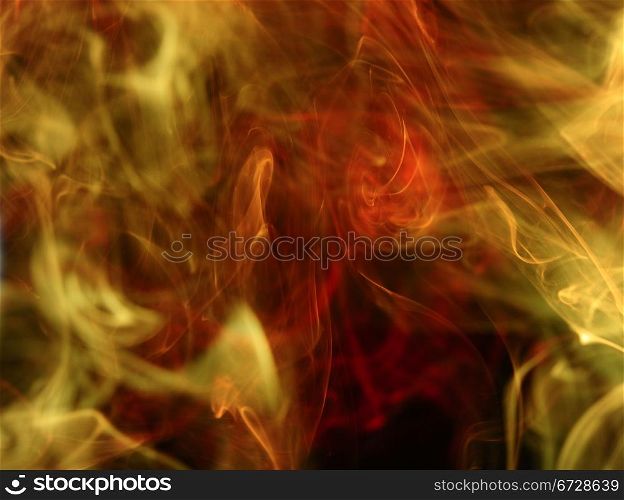 Abstract Smoke Curves Over Black Background For Art Design