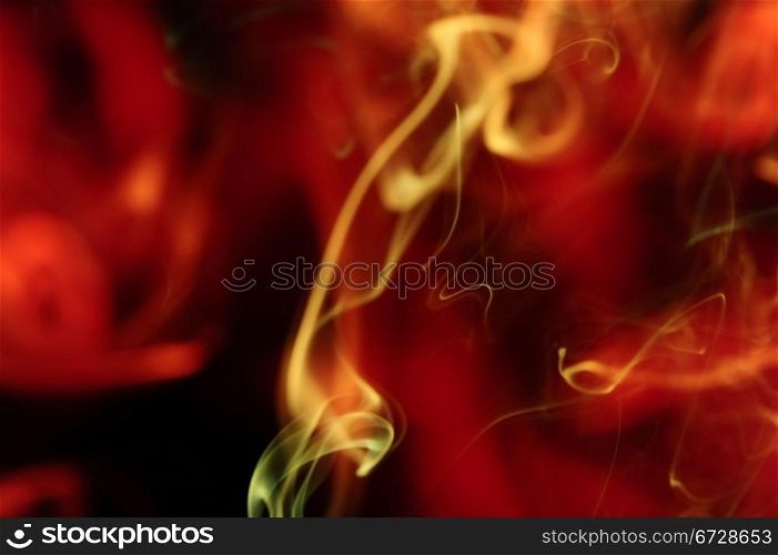 Abstract Smoke Curves Over Black Background For Art Design