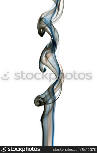 Abstract smoke shapes over a white background