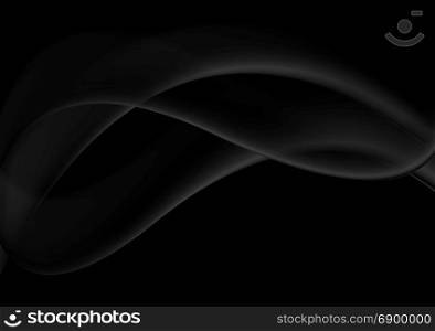 Abstract smooth black wavy abstraction. Abstract smooth black wavy abstraction background
