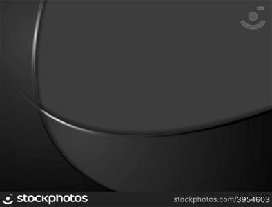 Abstract smooth black wavy background