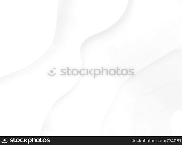 Abstract smooth white and gray wave pattern with curved lines background.