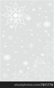 Abstract snowflakes background on gray
