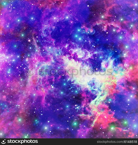 Abstract space background with bright star nebula