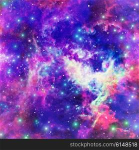 Abstract space background with bright star nebula