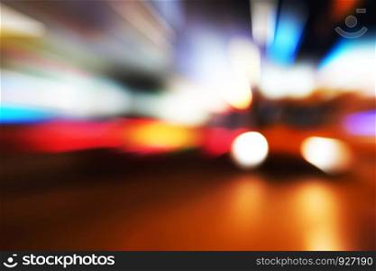 Abstract speed movement background Blurred car on the road in the city