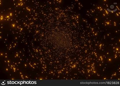 Abstract speed tunnel warp space time Travel through wormhole 3D rendering