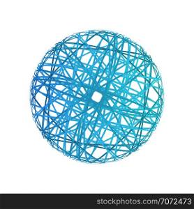 Abstract sphere from color lines on white background