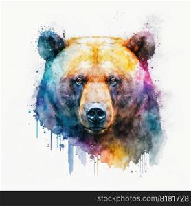 Abstract splash watercolor painting. Concept of polar bear in wide life design. Finest generative AI.. Abstract splash watercolor painting. Concept of polar bear in wide life design.