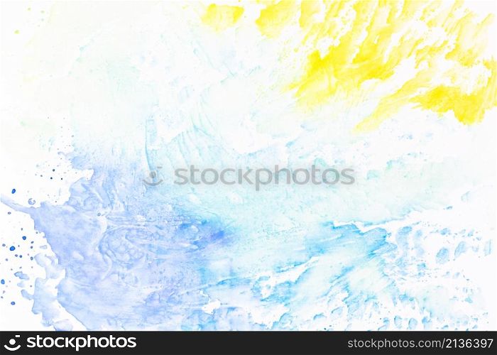 abstract splashes yellow turquoise paint