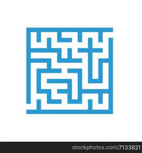 Abstract square maze. Game for kids. Puzzle for children. One entrance, one exit. Labyrinth conundrum. Flat vector illustration isolated on white background.
