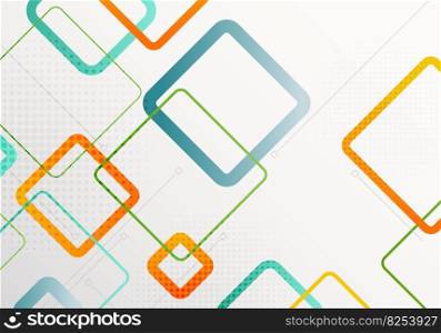 Abstract square pattern geometric design artwork with line simple pattern. Overlapping with circle halftone background. Vector