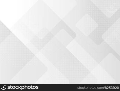 Abstract square white and gray tech design template style of clean style. Overlapping with outline artwork background. Vector