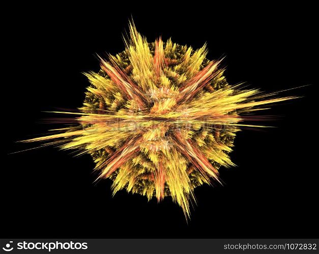 Abstract Star Fractal. Fractal artwork for creative design. . Abstract Star Fractal, Computer generated abstract fractals - stock photo