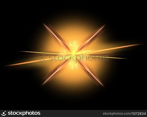 Abstract Star Fractal. Fractal artwork for creative design. . Abstract Star Fractal, Computer generated abstract fractals - stock photo