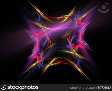 Abstract Star Fractal. Fractal artwork for creative design. . Abstract Star Fractal, Computer generated abstract fractals - stock photo