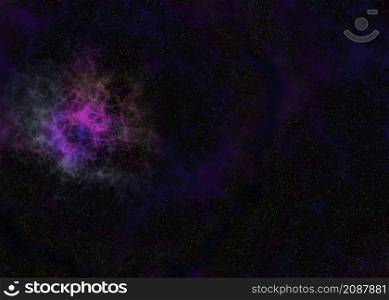 Abstract starry space and nebula clouds, 3d illustration.