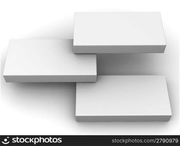 Abstract structure from three boxes. 3d
