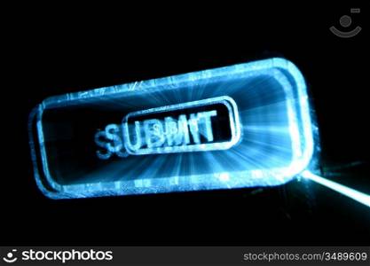 abstract submit neon button in dark