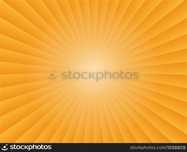 Abstract sunbeams gradient rays in orange background - Vector illustration