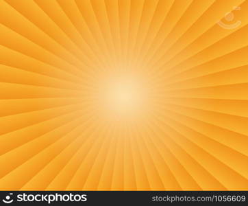 Abstract sunbeams gradient rays in orange background - Vector illustration