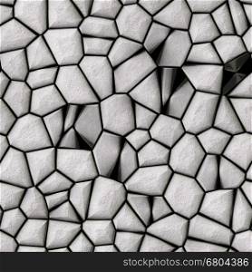Abstract surface made from grey cobble stones.
