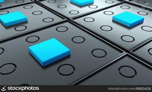 Abstract surface with repeating geometric elements, 3d rendering of digital composition. Computer generated isometric backdrop. Abstract surface with repeating geometric elements, 3d rendering of digital composition. Computer generated isometric background