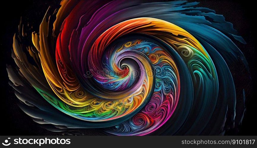 Abstract swirl, vortex of color. Colorful heart of tornado. Generative AI.. Abstract swirl, vortex of color. Colorful heart of tornado. Generative AI
