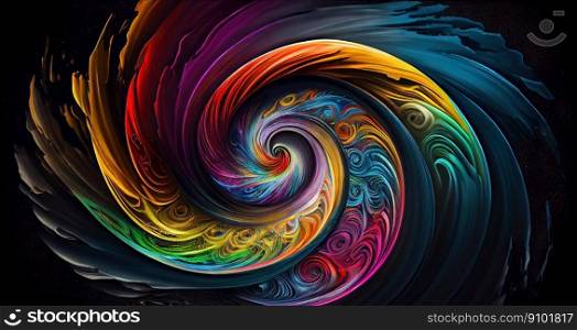 Abstract swirl, vortex of color. Colorful heart of tornado. Generative AI.. Abstract swirl, vortex of color. Colorful heart of tornado. Generative AI