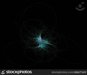 Abstract swirls fractal design. Isolated on black background.. Abstract swirls fractal design