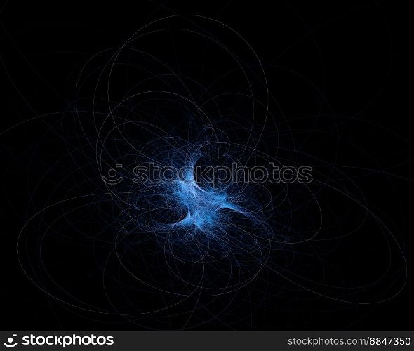 Abstract swirls fractal design. Isolated on black background.. Abstract swirls fractal design