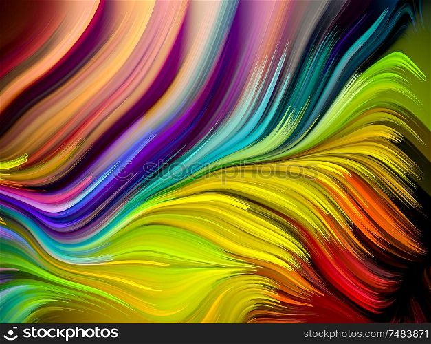 Abstract swirls in rich color on subject of abstract art, dynamic design and creativity. Color Swirl series.
