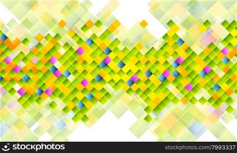 Abstract tech background with colorful squares