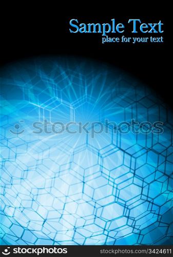 Abstract technical background with hexagon texture